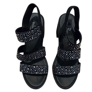I.D Required Skylar II Girls' Black Slingback Chunky Block Heel Sandals Size 1M
